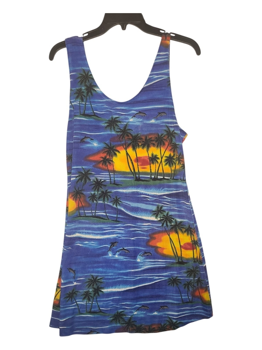 Vintage Cocos Family Tropical Dolphin Sunset Mini Dress XL
